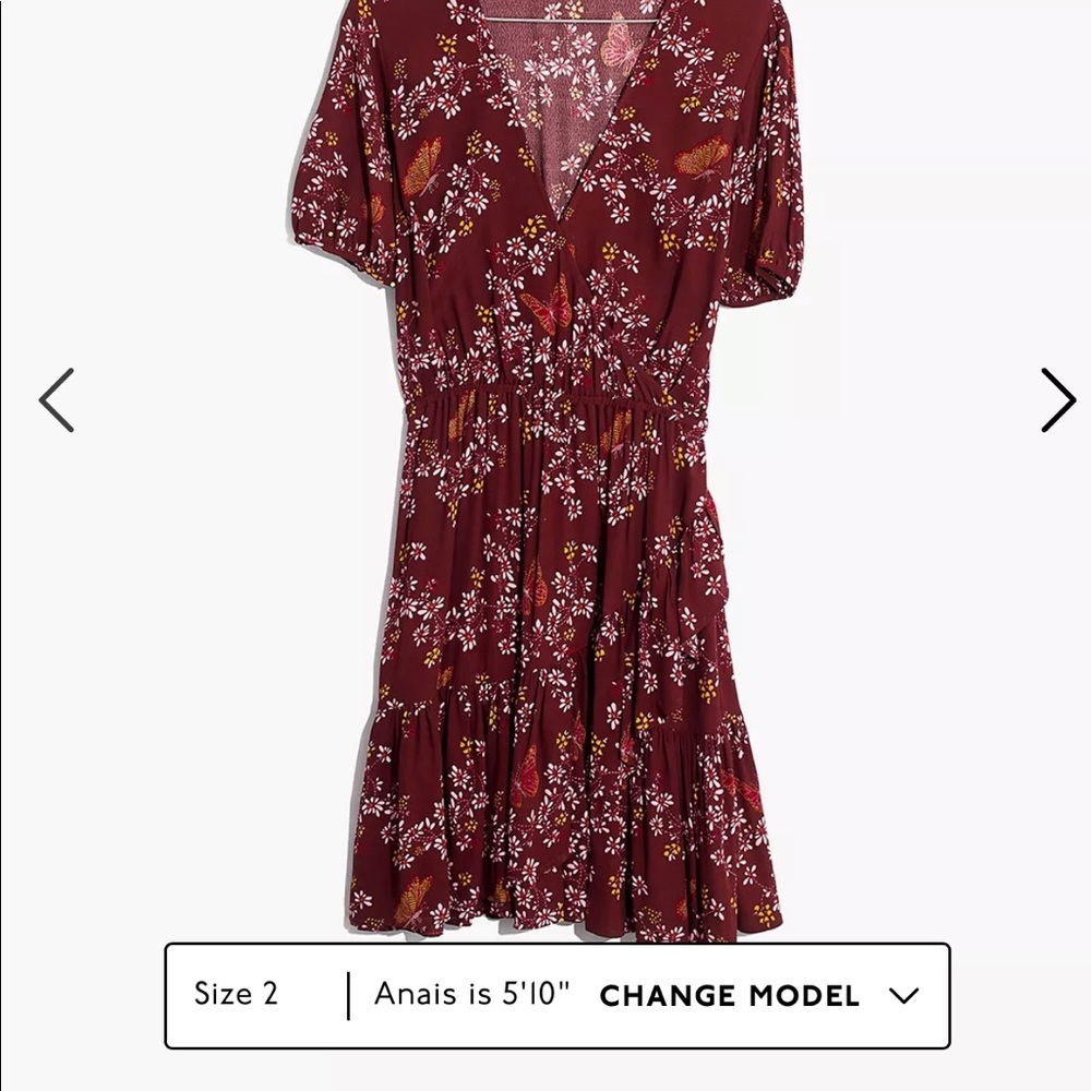 SOLD- Madewell ruffle wrap dress windowbox floral - Picture 2 of 7